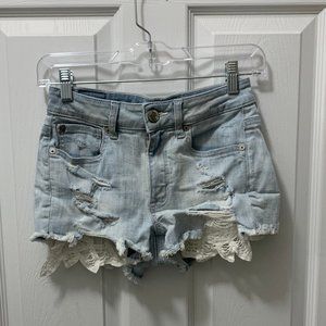 American Eagle Light Wash Jean Shorts